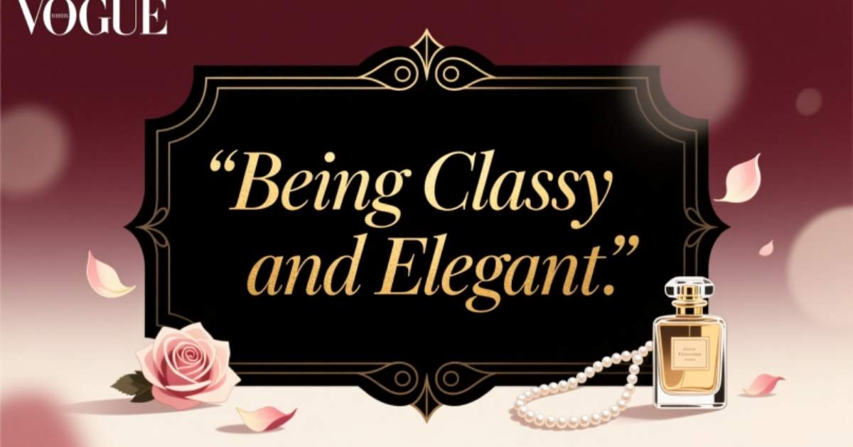 Being Classy and Elegant Quotes